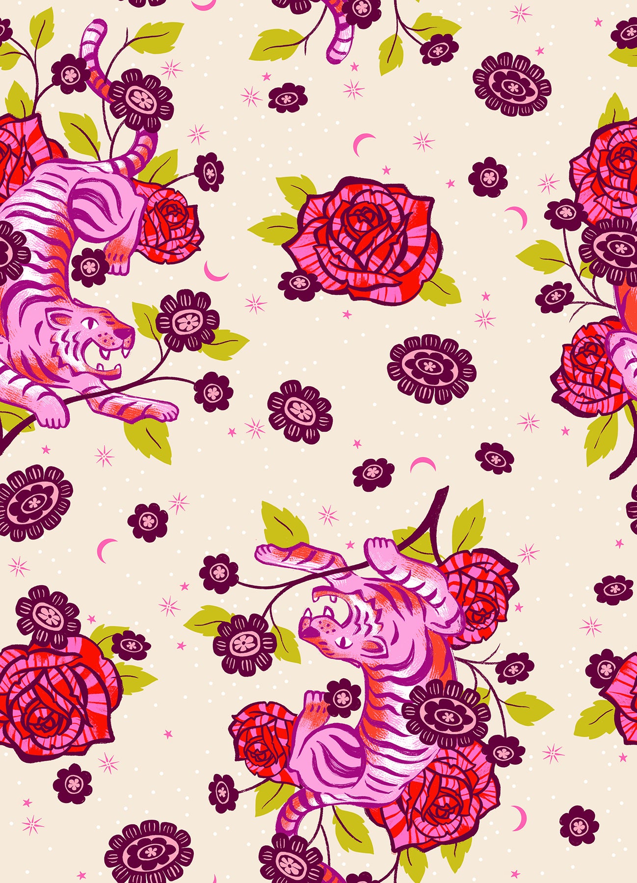Fabric Ruby Star Society Shell Tiger Rose Ink Shop by the Quarter Yard RS2143-11