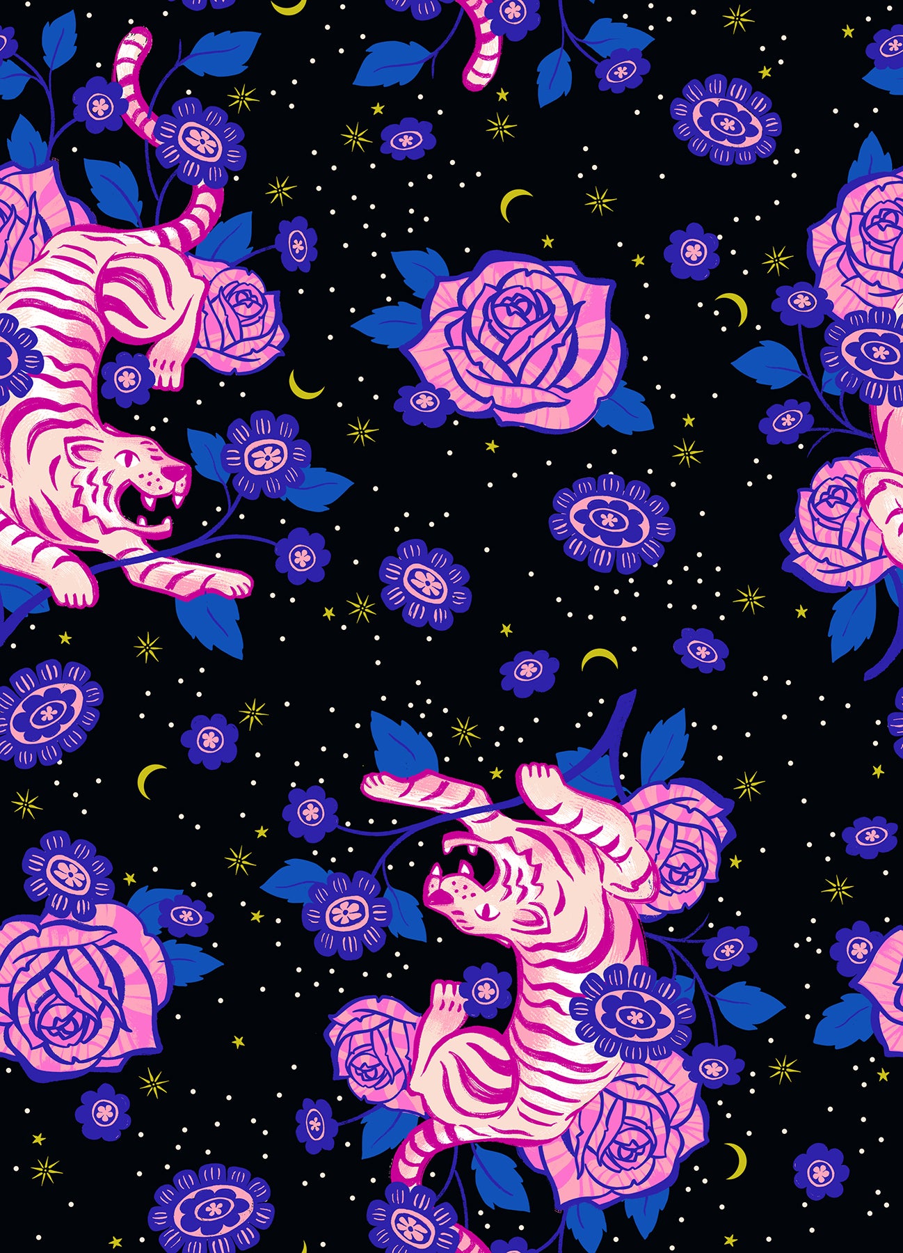 Fabric Ruby Star Society Black Tiger Rose Ink Shop by the Quarter Yard RS2143-13