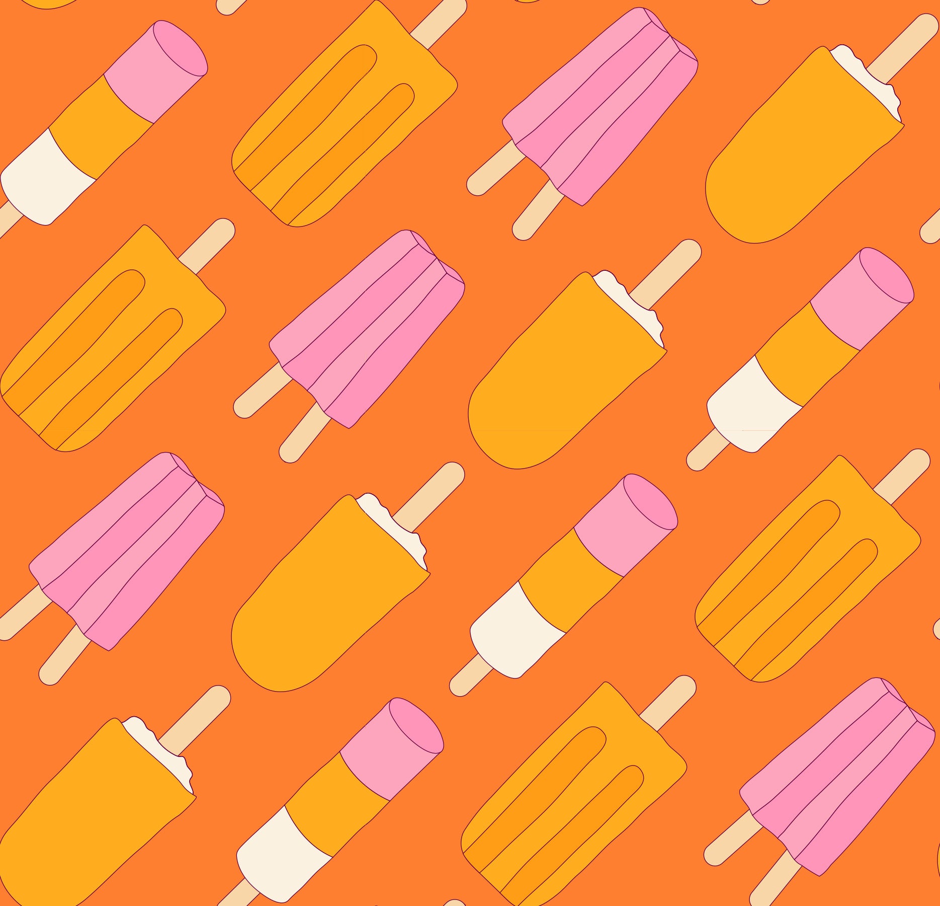 Fabric Ruby Star Society Orange Ice Pops Sugar Cone 2 by the Quarter Yard RS3110-13