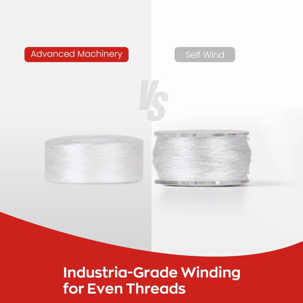 Richword Prewound White Polyester Embroidery Bobbins 144ct Style A/Class 15 60wt WB0101A02W