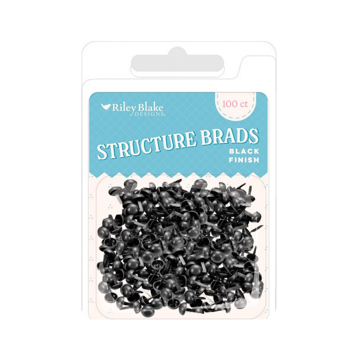 Riley Blake Designs Black Structure Brads 100ct ST-48772