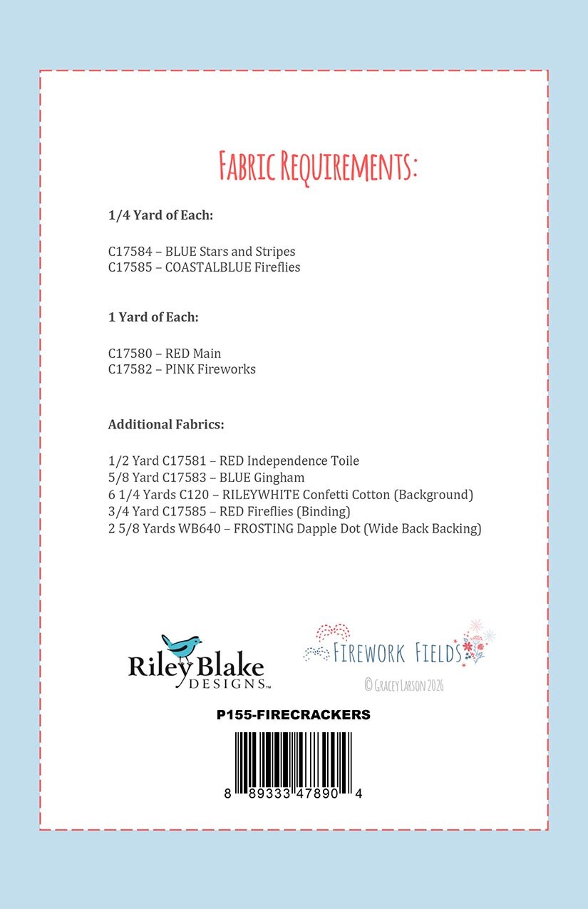 Riley Blake Designs Firecrackers Quilt Pattern P155-FIRECRACKERS