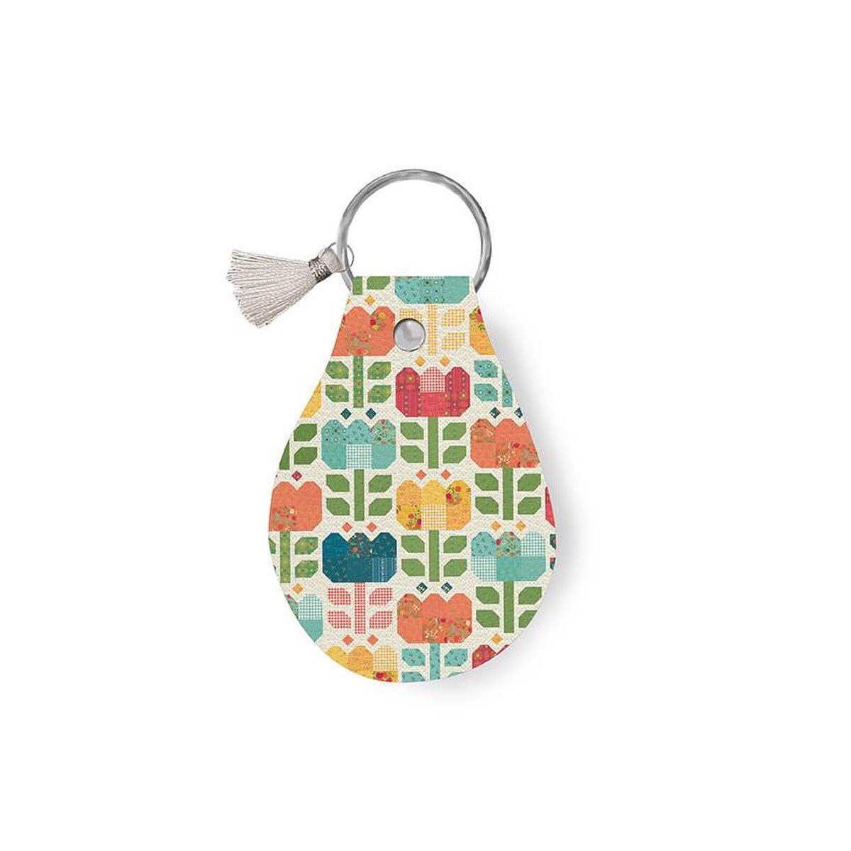 Riley Blake Designs First Blooms Leather Circle Key Chain STLR-45546