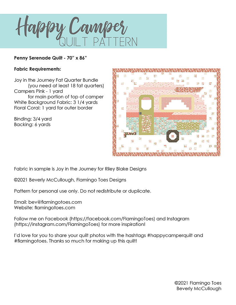 Riley Blake Designs Happy Camper Quilt Pattern P138-HAPPYCAMPER