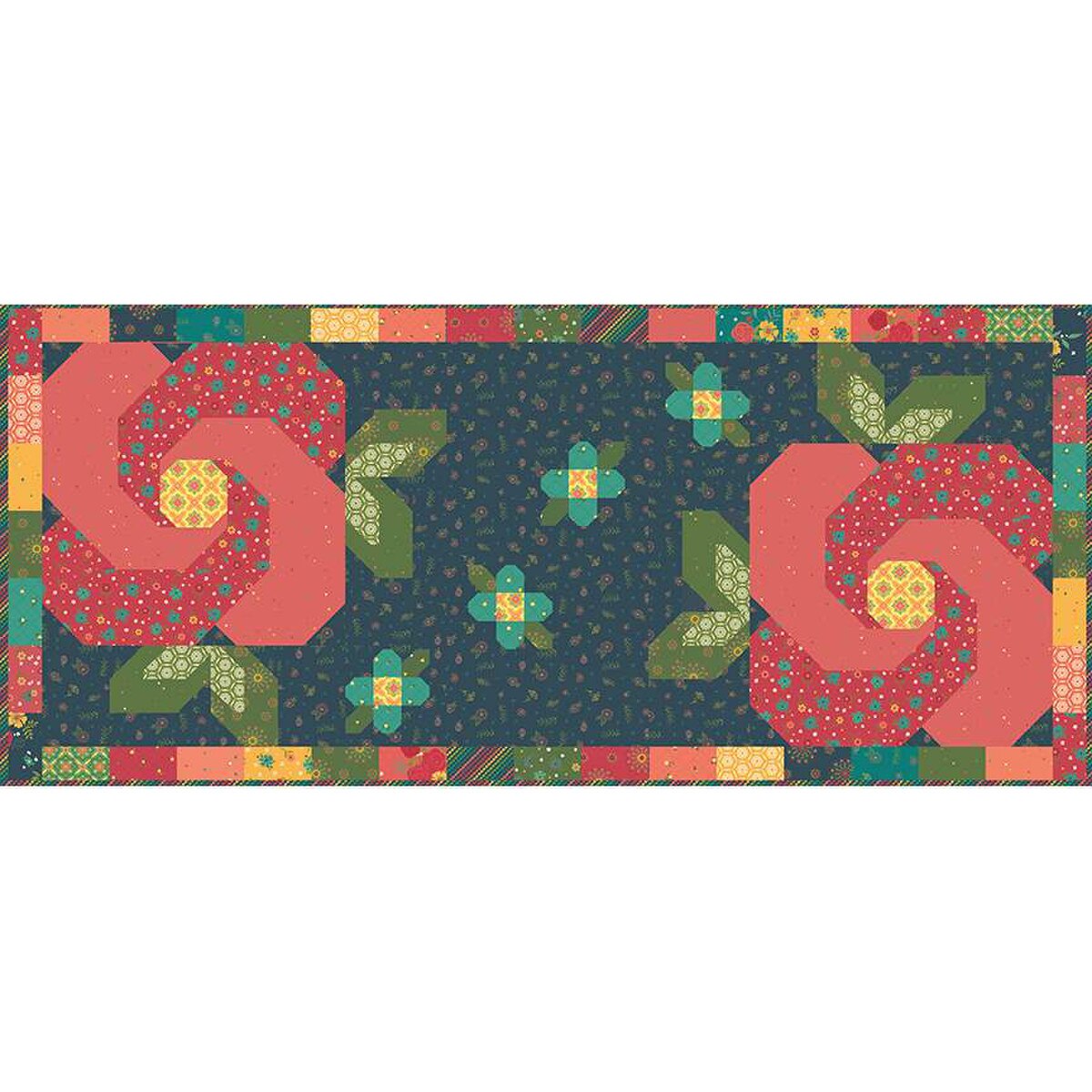 Riley Blake Designs Heather Peterson Rose Garden Runner Pattern P154-ROSEGARDEN