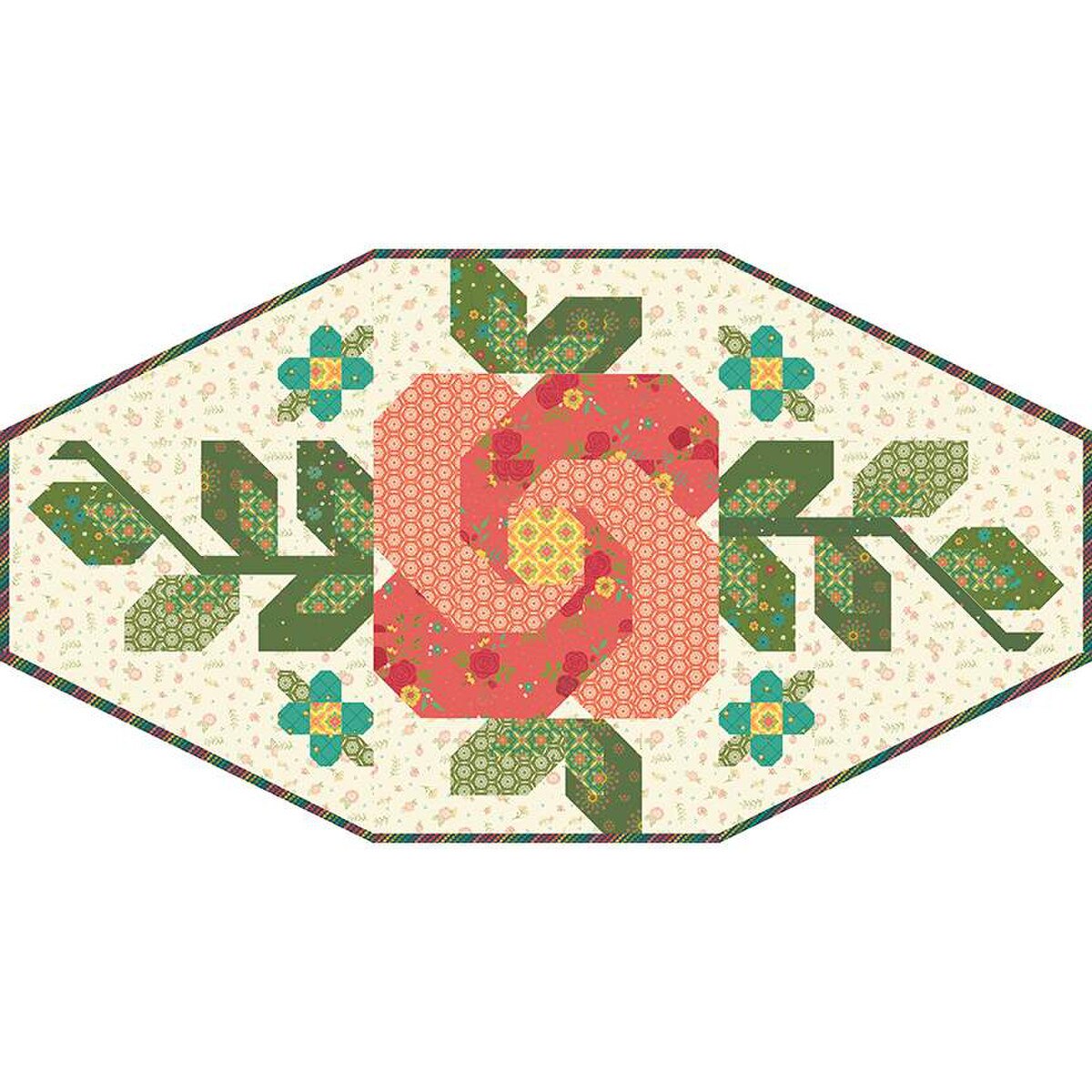 Riley Blake Designs Heather Peterson Rose Garden Runner Pattern P154-ROSEGARDEN