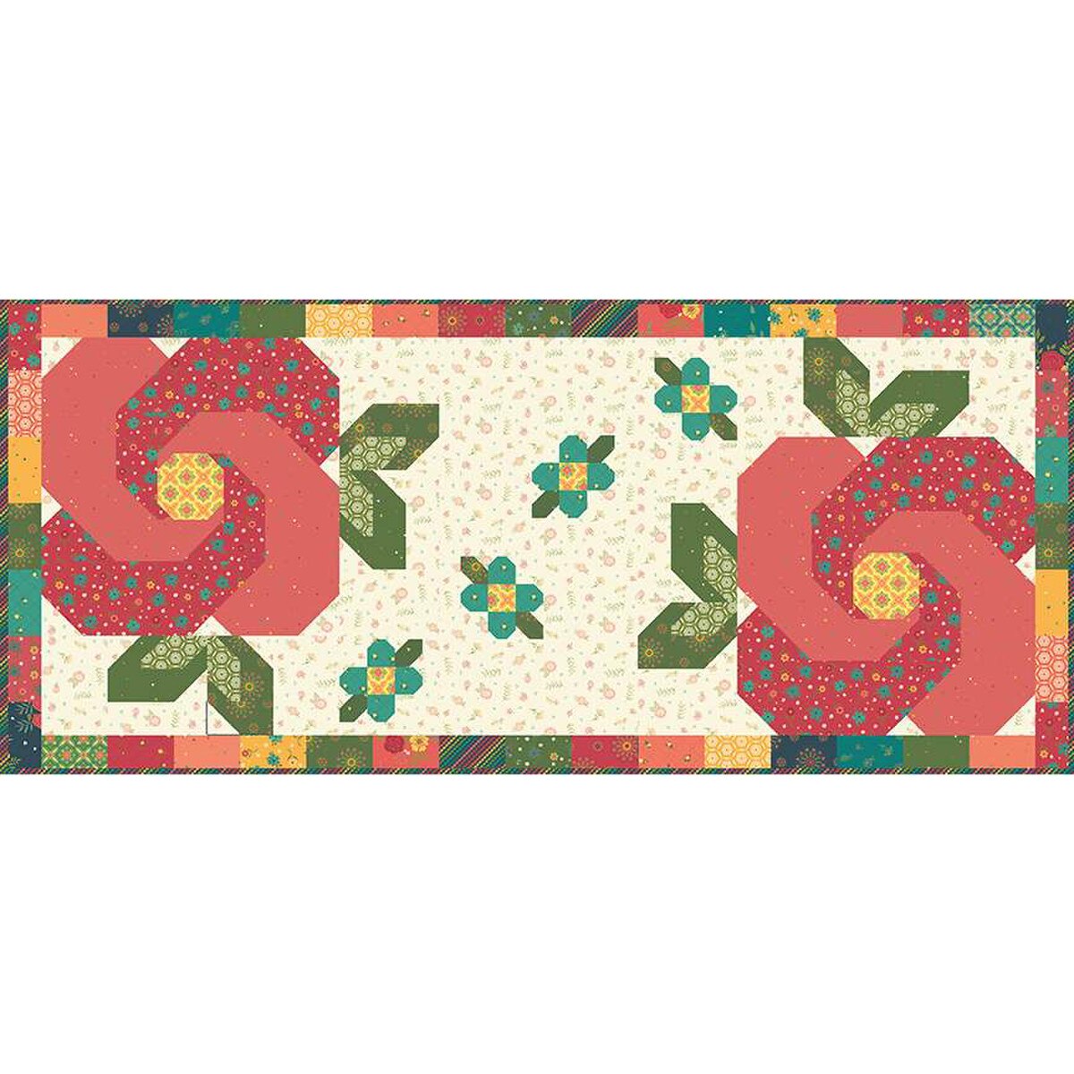 Riley Blake Designs Heather Peterson Rose Garden Runner Pattern P154-ROSEGARDEN
