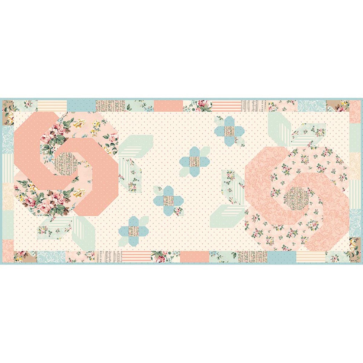 Riley Blake Designs Heather Peterson Rose Garden Runner Pattern P154-ROSEGARDEN