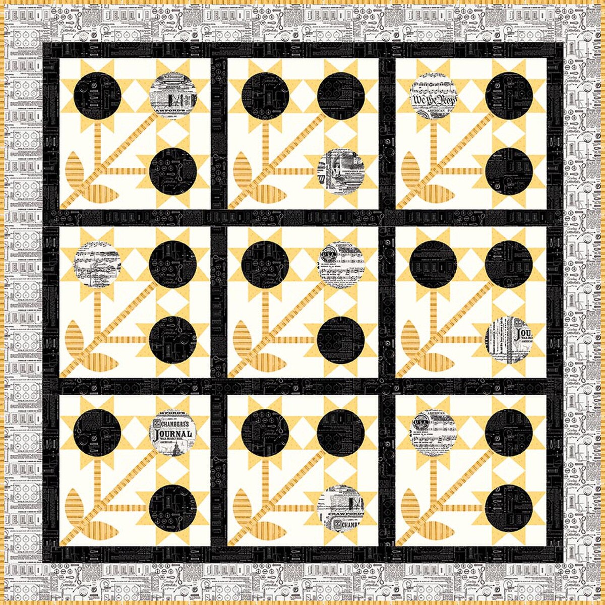 Riley Blake Designs J. Wecker Frisch Sunny Side Up Quilt Pattern P120-SUNNYSIDEUP