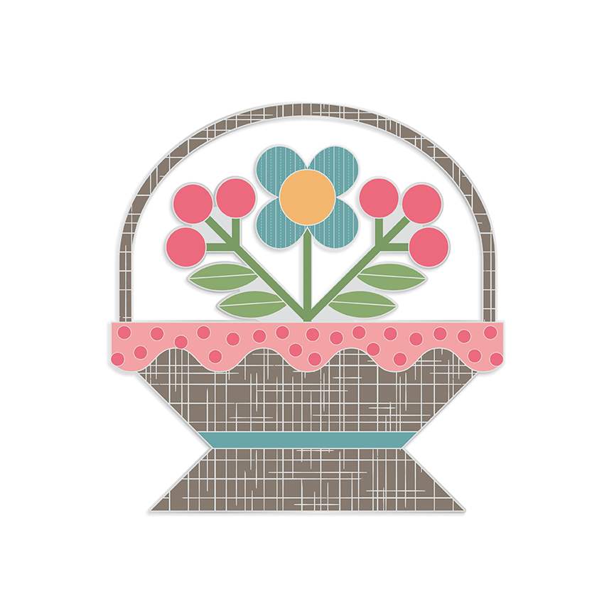 Riley Blake Designs Lori Holt Flower Basket Needle Minder ST-39770