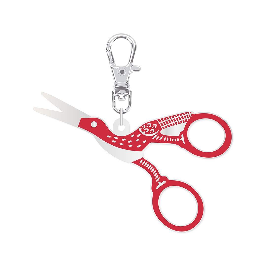 Riley Blake Designs Lori Holt Stork Scissors Enamel Happy Charm ST-34533