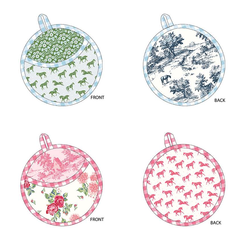 Riley Blake Designs Melissa Mortenson Potholder Parade Project Pattern P115-POTHOLDERPARADE