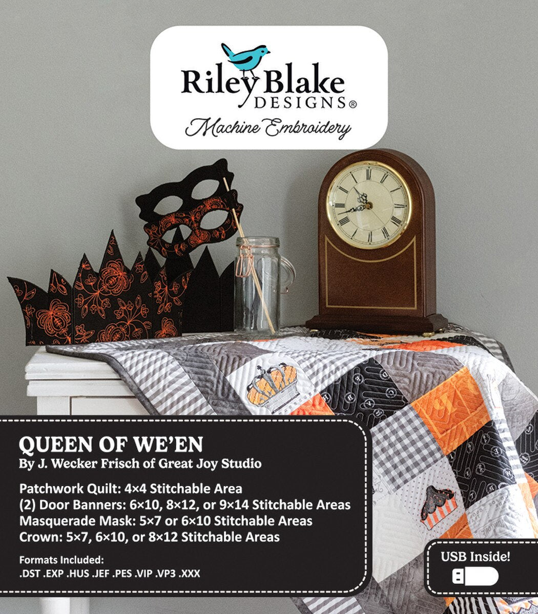 Riley Blake Designs Queen of We'en Machine Embroidery Projects USB ME149QW24R2