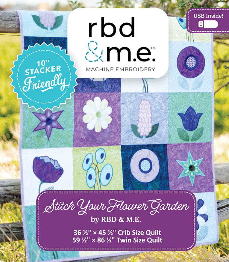 Riley Blake Designs RBD&ME Stitch Your Flower Garden Machine Embroidery Kit ME100SFG26R3