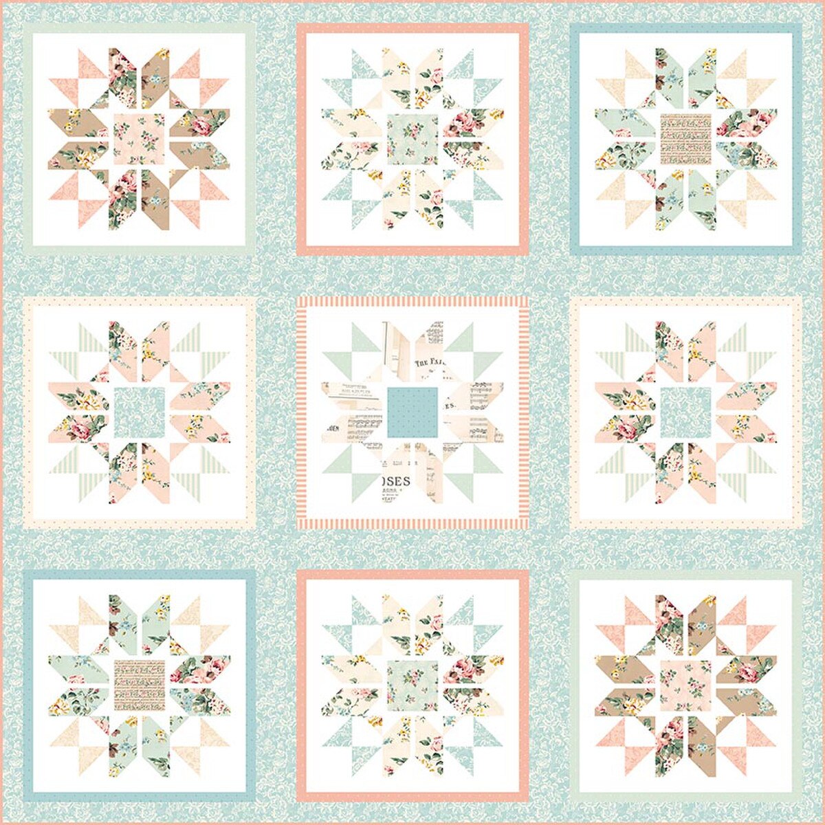 Riley Blake Designs Whimsical Workshop Flowering Bouquets Quilt Pattern P185-FLOWERING