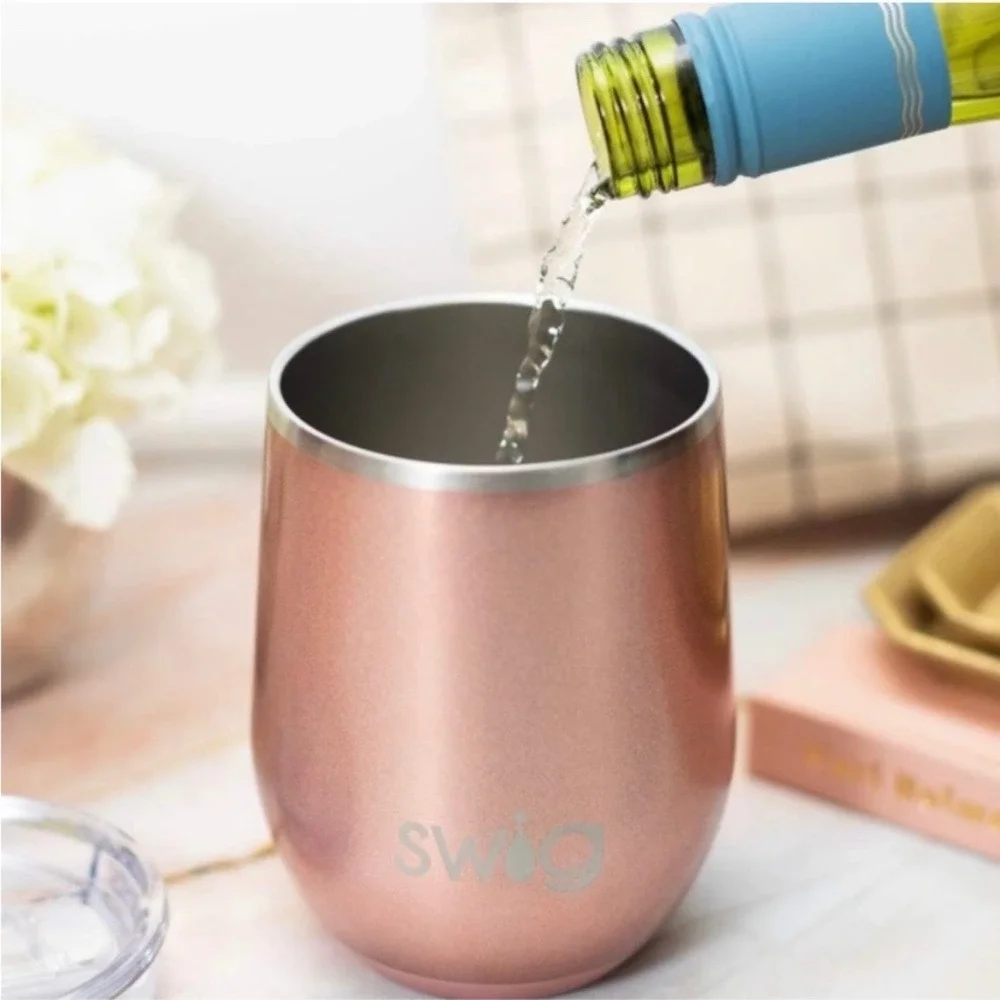 Swig Rose Gold Stemless Wine Glass Tumbler 12oz S100-C12-RS
