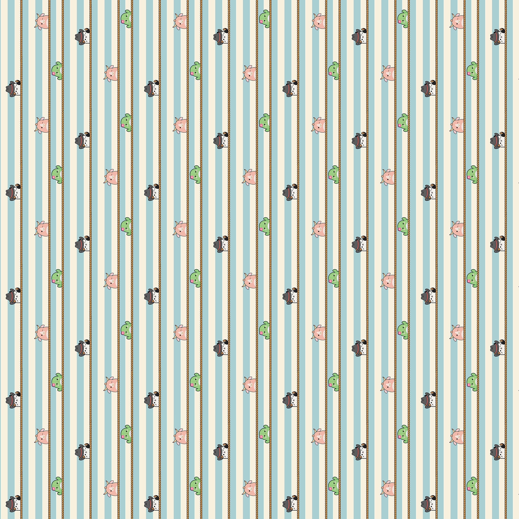 Fabric Northcott Turquoise Stripes Rodeo by the Quarter Yard SQ1055-60