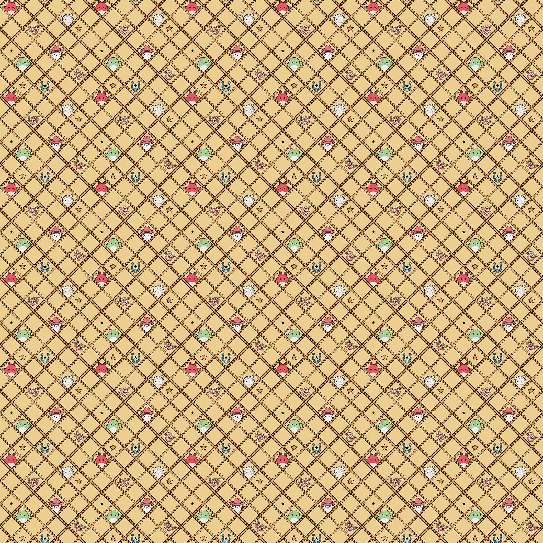 Fabric Northcott Gold Rope Lattice Rodeo by the Quarter Yard SQ1056-52