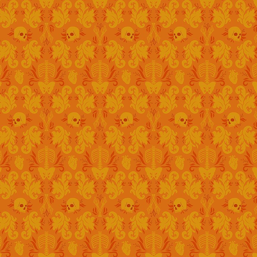 Fabric Dear Stella Lava Flow Damask Fatale Redux by the Quarter Yard DCM3810-LAVAFLOW