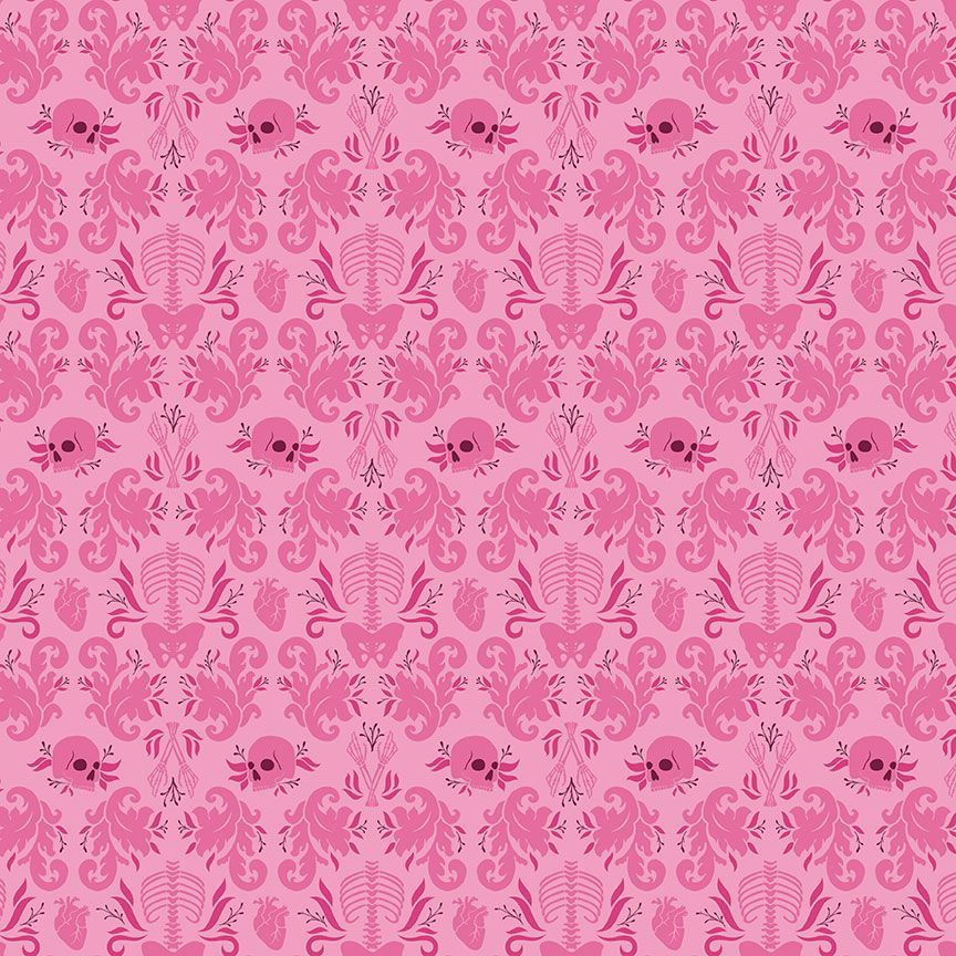 Fabric Dear Stella Oleander Damask Fatale Redux by the Quarter Yard DCM3810-OLEANDER
