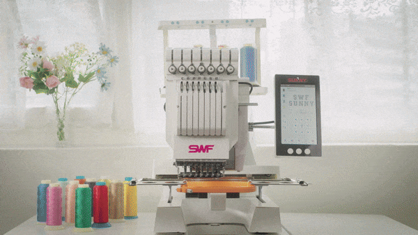 SWF MAS-7 Sunny 22 7 Needle Single Head Commercial Embroidery Machine