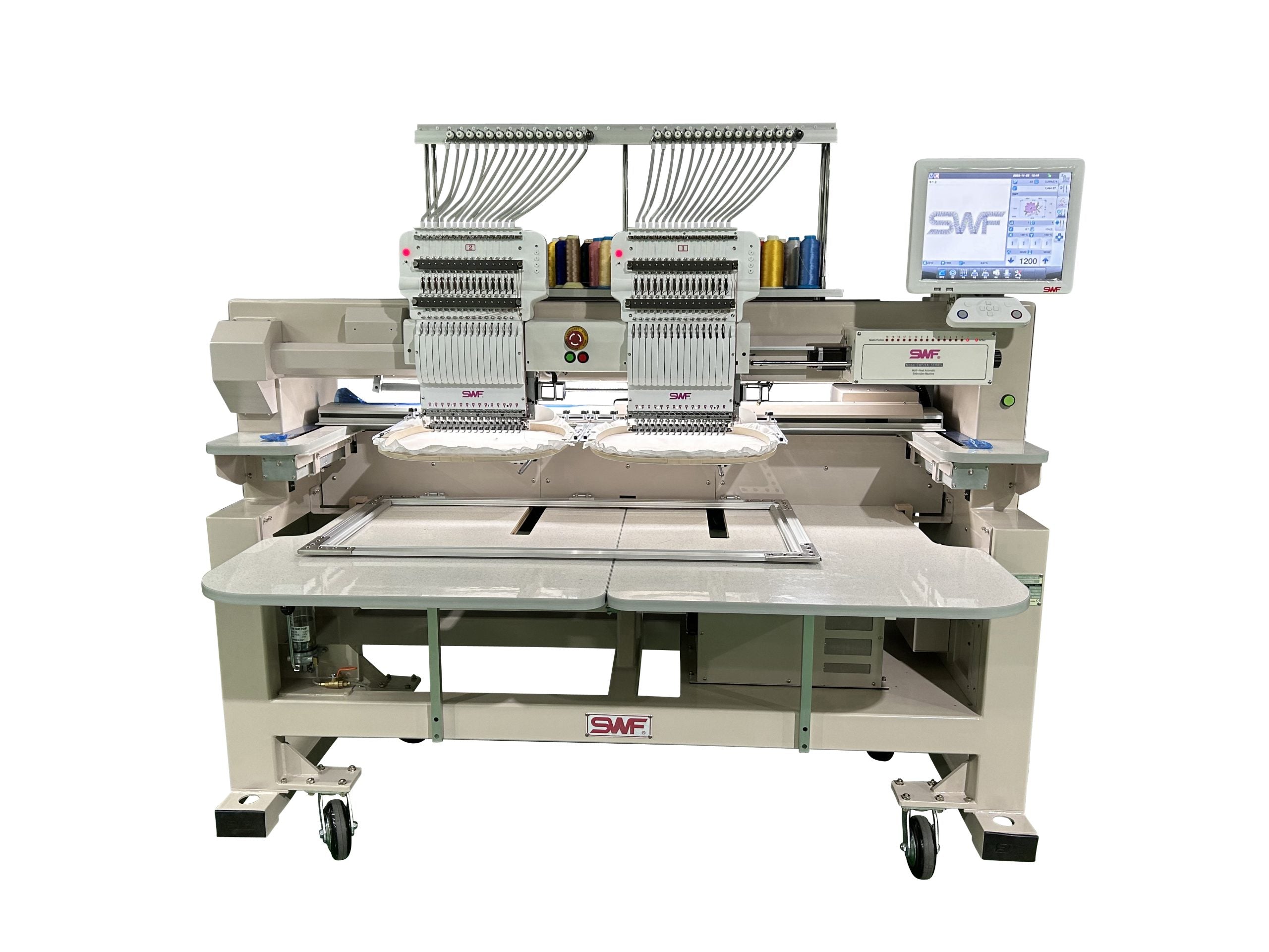 SWF KX-UK1502-45 15 Needle Two Head Wide Area Commercial Embroidery Machine