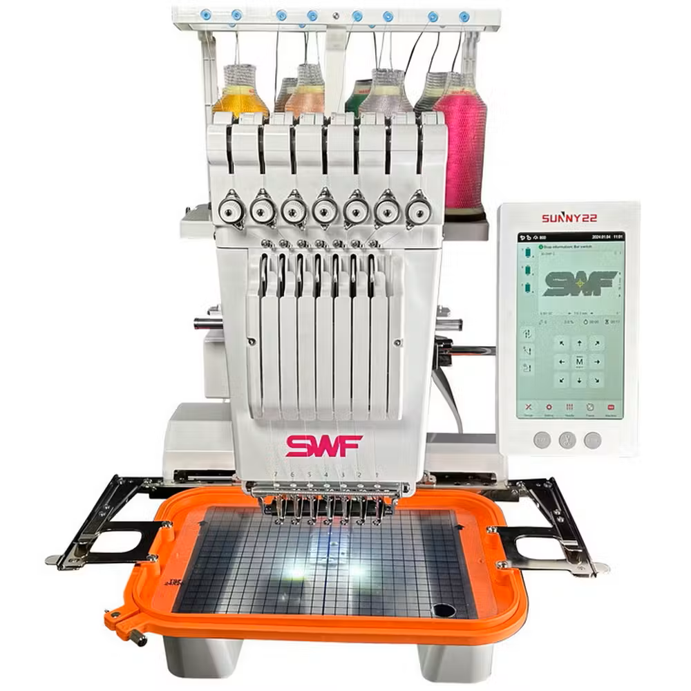 SWF MAS-7 Sunny 22 7 Needle Single Head Commercial Embroidery Machine