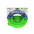 Grabb'it Bobbinsaver 'M' Class sewing tool in a bright green plastic loop with a blue and multicolor arched guide, shown on its white retail card packaging.