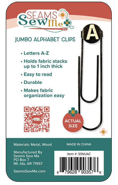 Seams Sew Me Jumbo Alphabet Clips SSM-JAC for Sale at World Weidner