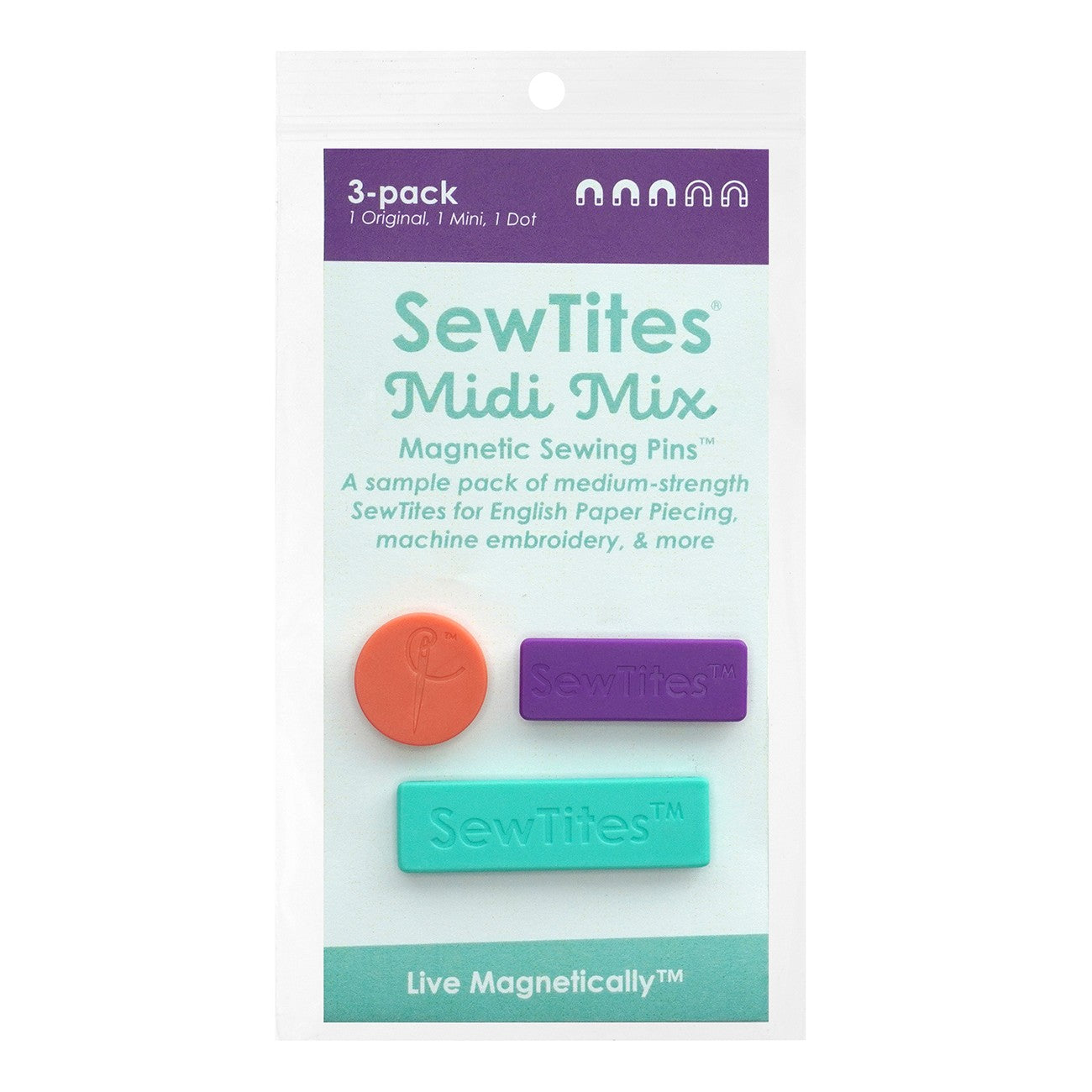 SewTites Midi Mix Magnetic Sewing Pins 3pk ST-MIX-MID-3