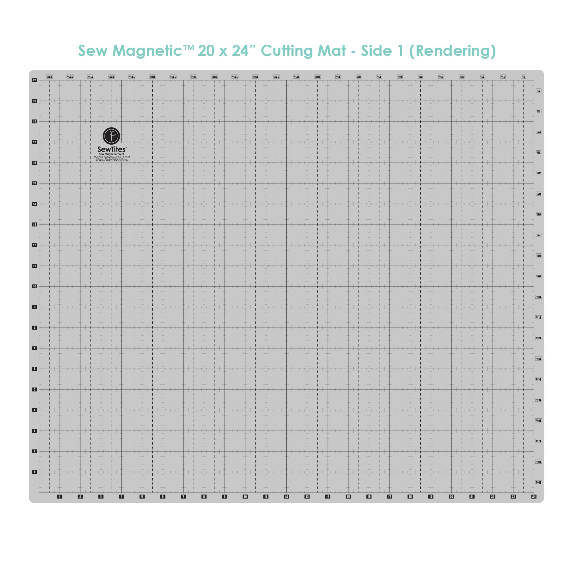 SewTites Sew Magnetic Cutting System Right Handed 20x24" Cutting Mat Side 1