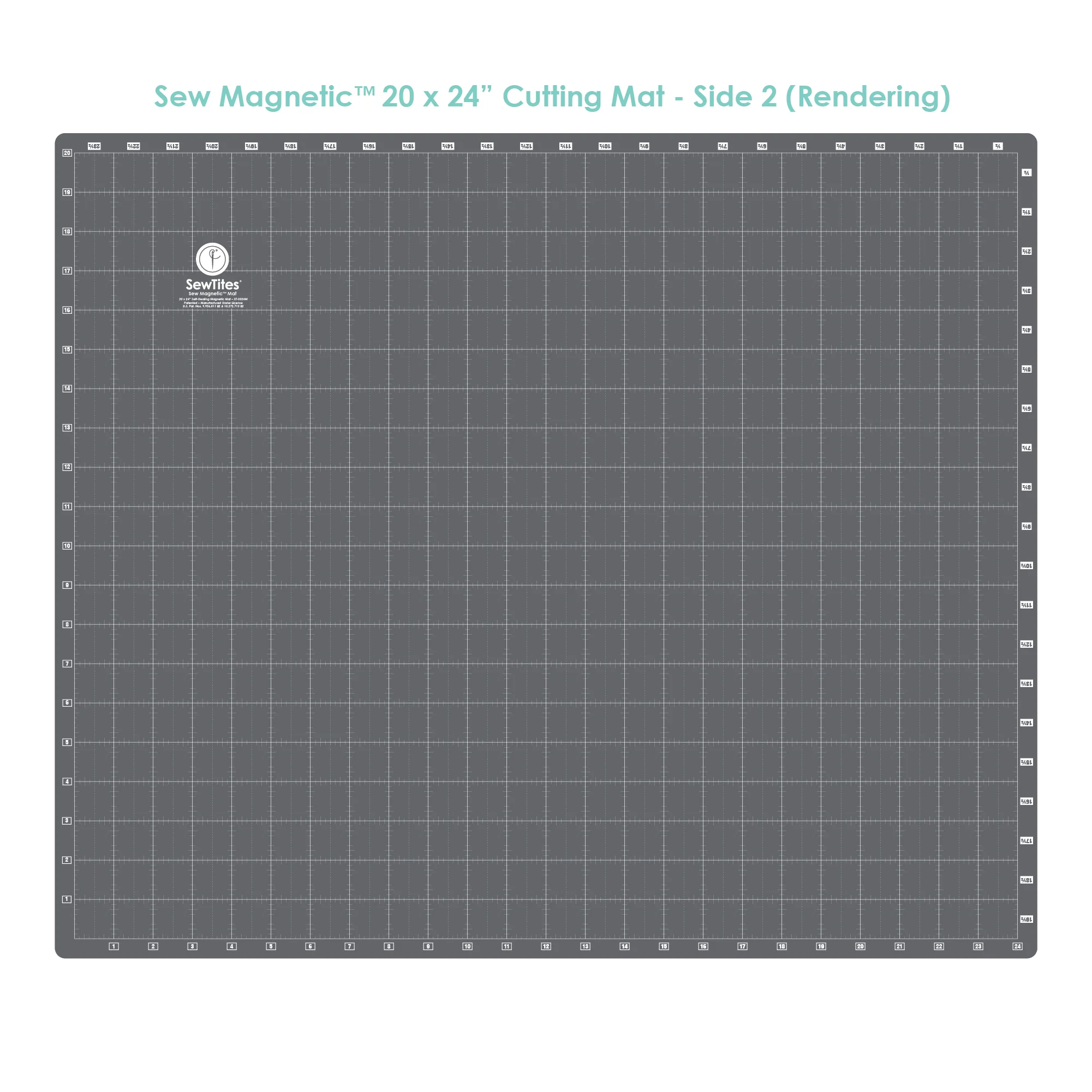 SewTites Sew Magnetic Cutting System Right Handed 20x24" Cutting Mat Side 2