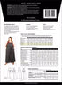 Back cover of a sewing pattern package for '#IBC Burnside Bibs' by Sewhouse7, featuring product description, fabric recommendations, a size measurement chart, finished garment measurements table, fabric requirements, and a model wearing the bib.