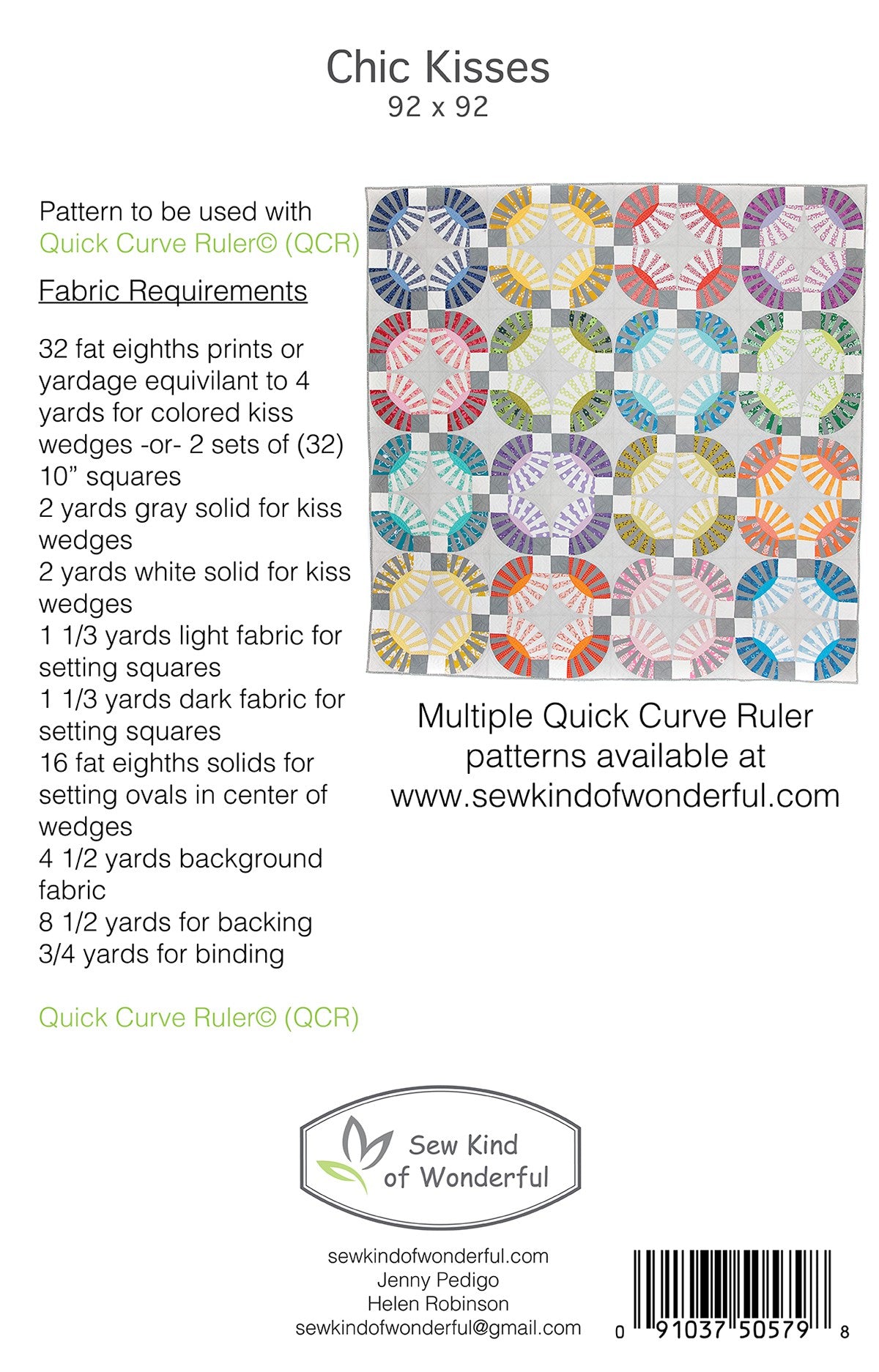 Sew Kind of Wonderful Chic Kisses QCR Quilt Pattern SKW409