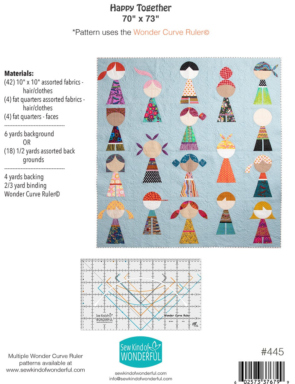 Sew Kind of Wonderful Happy Together Wonder Curve Quilt Pattern SKW445