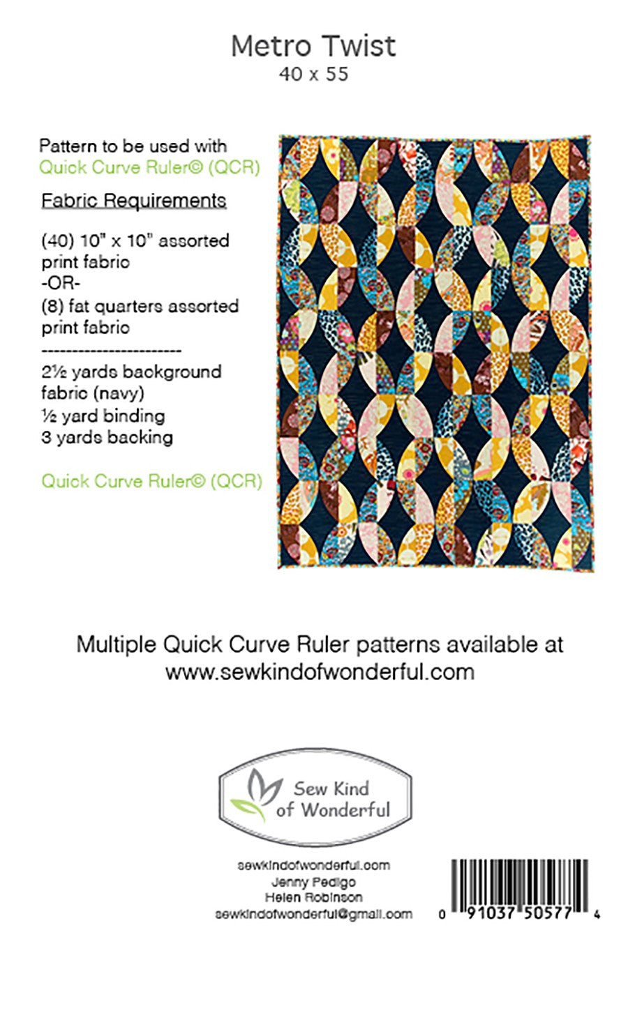 Sew Kind of Wonderful Metro Twist QCR Quilt Pattern SKW407