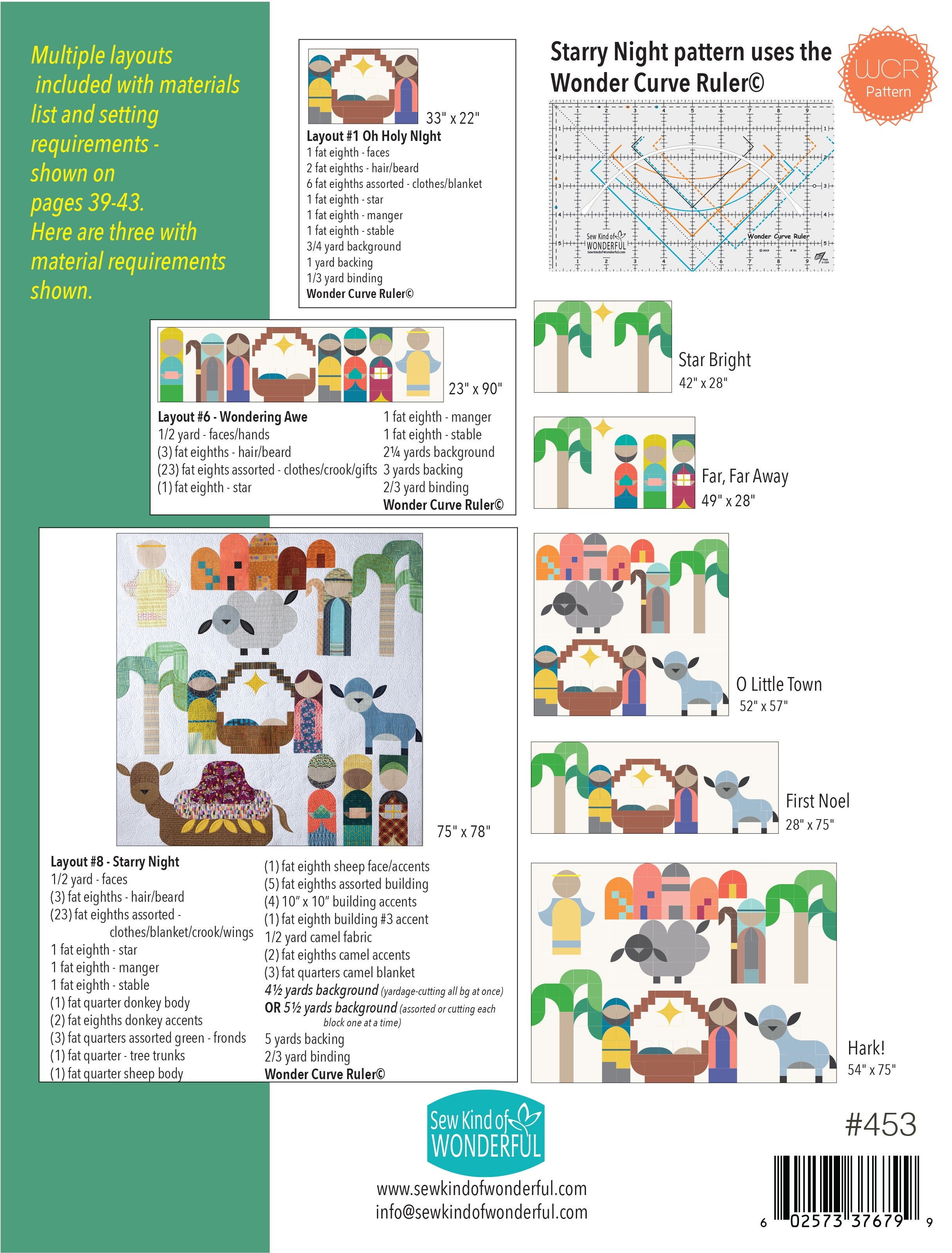 Sew Kind of Wonderful Starry Night Wonder Curve Quilt Pattern SKW453