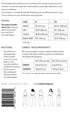Pattern information sheet for pants and shorts with sizing chart and fabric requirements.