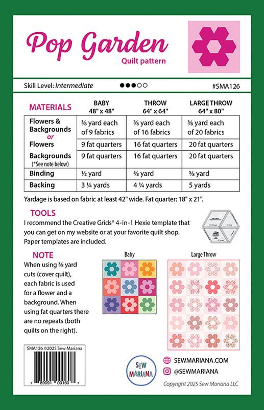 Sew Mariana Pop Garden Trinketry Quilt Pattern SMA-126