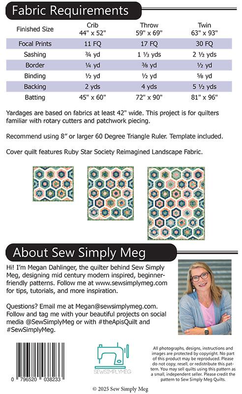 Sew Simply Meg The Apis Quilt Pattern SMQ-107