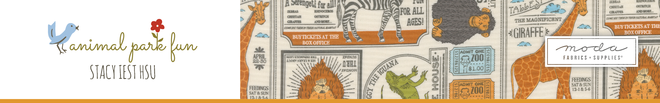 Shop the Animal Park Fun Fabric Collection by Stacy Iest Hsu for Moda Fabrics at World Weidner