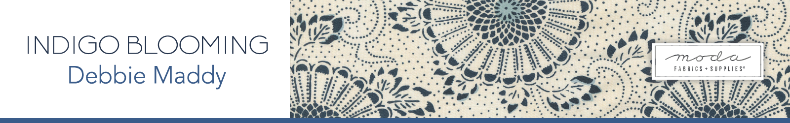 Shop the Indigo Blooming Fabric Collection by Debbie Maddy of Coriander Quilts for Moda Fabrics at World Weidner