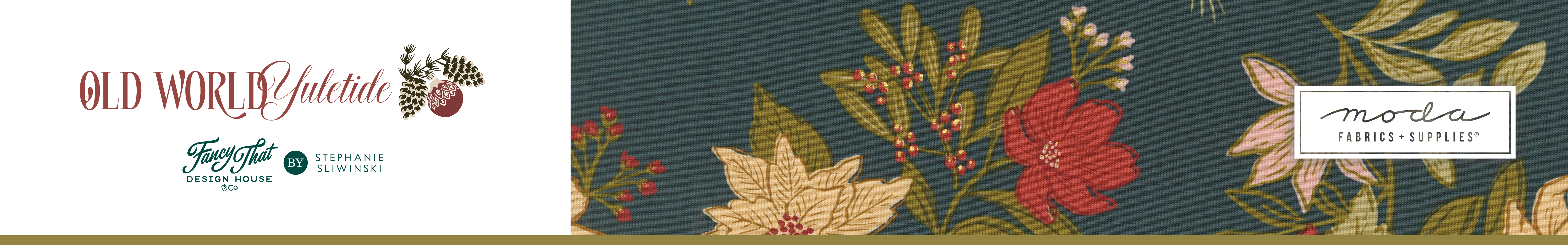 Shop the Old World Yuletide Fabric Collection by Stephanie Sliwinski of Fancy That Design House for Moda Fabrics at World Weidner