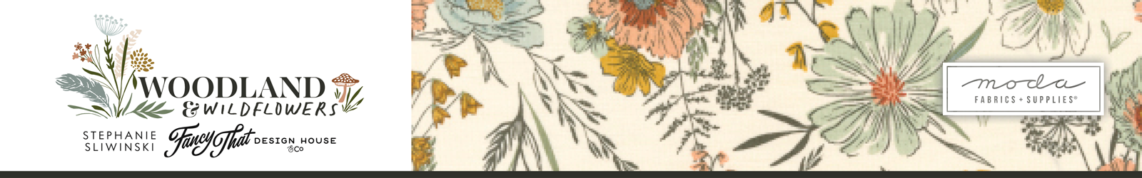 Shop the Woodland Wildflowers Fabric Collection by Stephanie Sliwinski of Fancy That Design House for Moda Fabrics at World Weidner