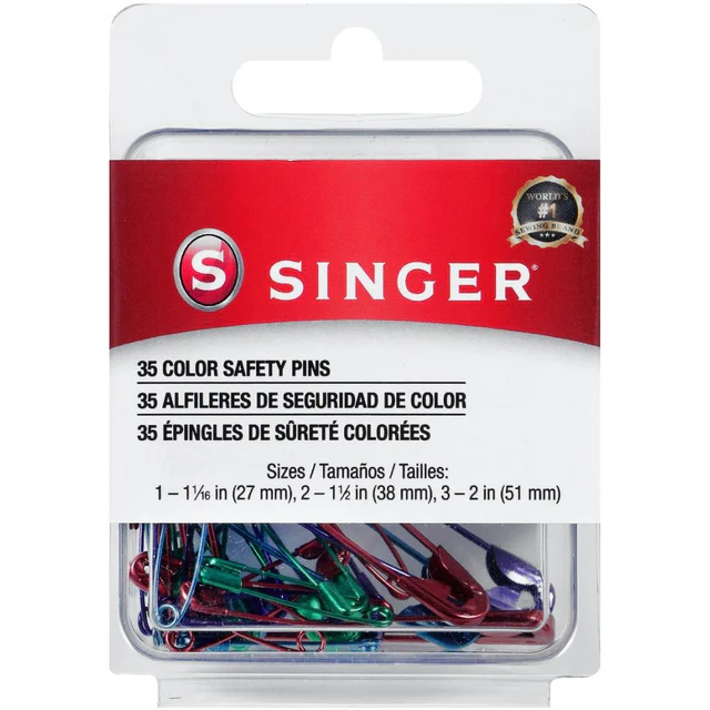 Singer Assorted Colored Safety Pins 35ct 294