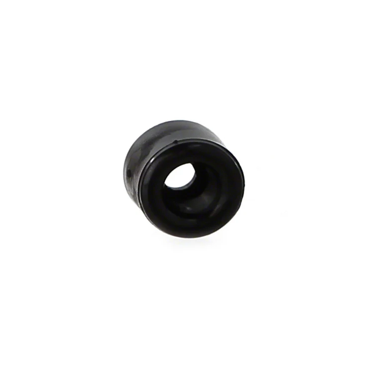 A small black rubber or plastic cylindrical ring-shaped component with a hollow center, photographed on a plain white background.