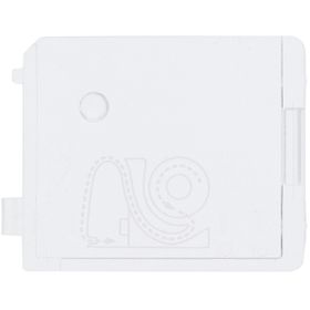 A white plastic replacement cover or cap with a molded embossed design, shown against a plain white background.