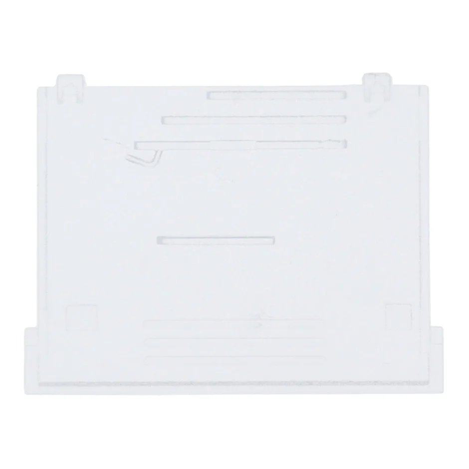 A white plastic replacement cover or guard plate with molded slots and tabs, shown against a plain white background.