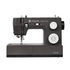 A Singer Heavy Duty sewing machine in dark gray and black, featuring white dials and a white logo, shown against a plain white background.