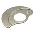 A silver metal crescent-shaped component with a circular cutout and a small hole near the top right, shown on a plain white background.